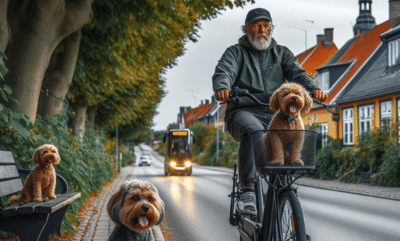 Afslutning hund på cykel